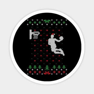 Basketball Ugly Christmas Sweater Gift Magnet